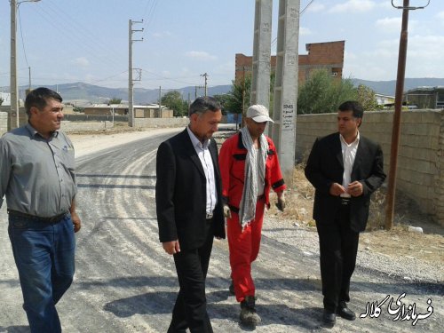 بازدید بخشدار مرکزی ازاجرای اسفالت معابر روستای صوفیان