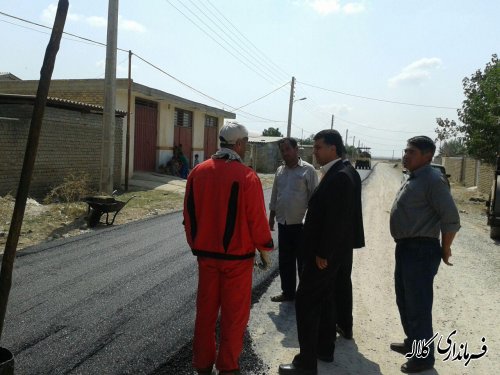 بازدید بخشدار مرکزی ازاجرای اسفالت معابر روستای صوفیان
