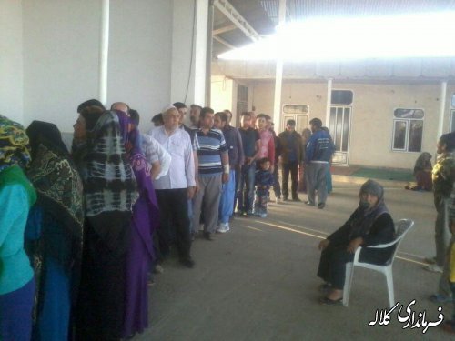 گزارش تصویری از حضور مردم شهرستان کلاله در پای صندوق های رای
