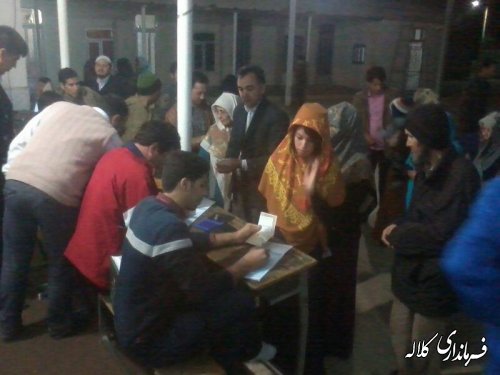 حضور مردم کلاله تا پاسی از شب در شعب اخذ رای