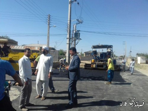 اجرای پروژه آسفالت معابر روستای مالای شیخ غراوی بخش مرکزی