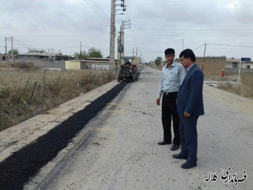 مرمت وبهسازی معابر روستای مالای شیخ گینگ لیک دهستان تمران بخش مرکزی 