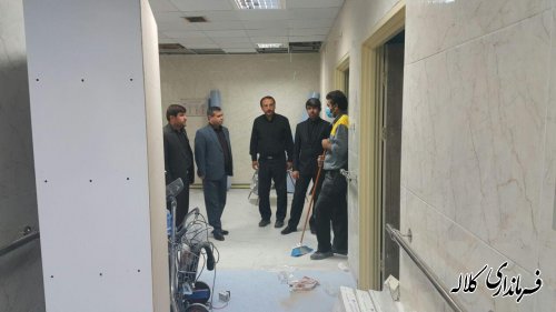 بازدید فرماندار کلاله از زایشگاه در حال ساخت بیمارستان رسول اکرم ص