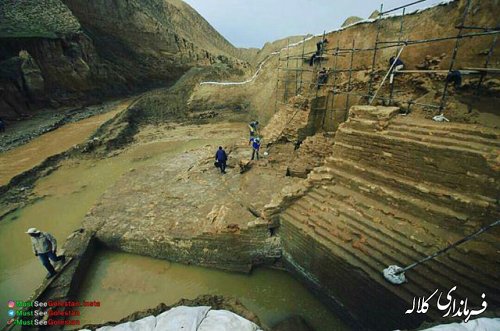سازه آبی دوره دیوار تاریخی گرگان یا سد اسکندر در زیر خاک مدفون شد