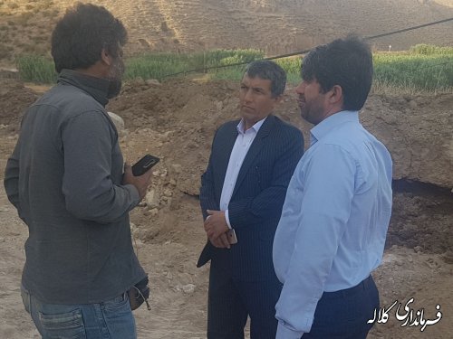 بازدید فرماندار، بخشدار پیشکمر از جاده بین مزارع روستای یل چشمه سفلی