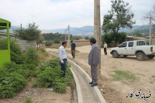بازدید بخشدار پیشکمر از اجرای پروژه هدایت آبهای سطحی روستای اورجنلی