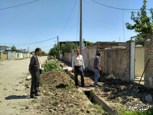 شروع پروژه پیاده رو سازی معابر روستای شهرک جمهوری دهستان کنگور بخش مرکزی