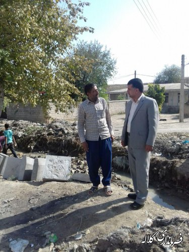 در بازدید بخشدارمرکزی افزایش  پروژه احداث کانال  زابلی محله در دستور کار قرارگرفت