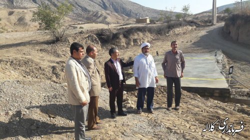 بازدید بخشدار پیشکمر از ساخت پل روستای یل چشمه علیا