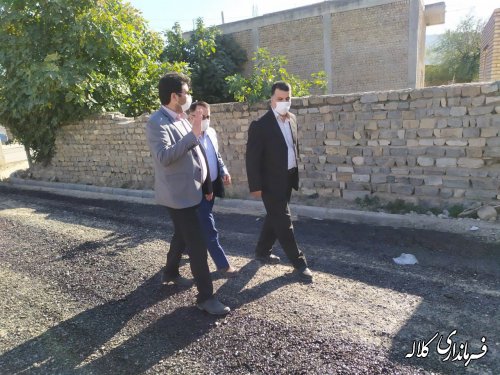 بازدید سرپرست فرمانداری کلاله از روند زیرسازی و  آسفالت معابر شهر فراغی