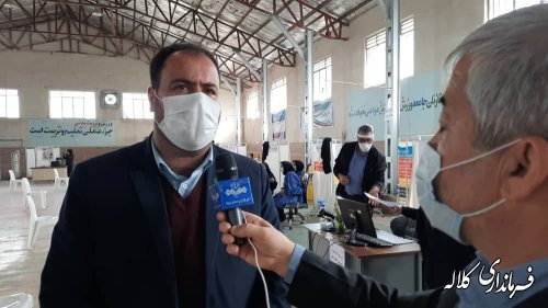 بازدید فرماندار کلاله از مرکز تجمیعی واکسیناسیون شهید سلیمانی