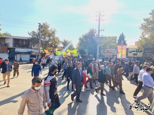 راهپیمایی استکبار ستیزی ۱۳ آبان با شکوه هر چه تمام در شهرستان کلاله برگزار شد